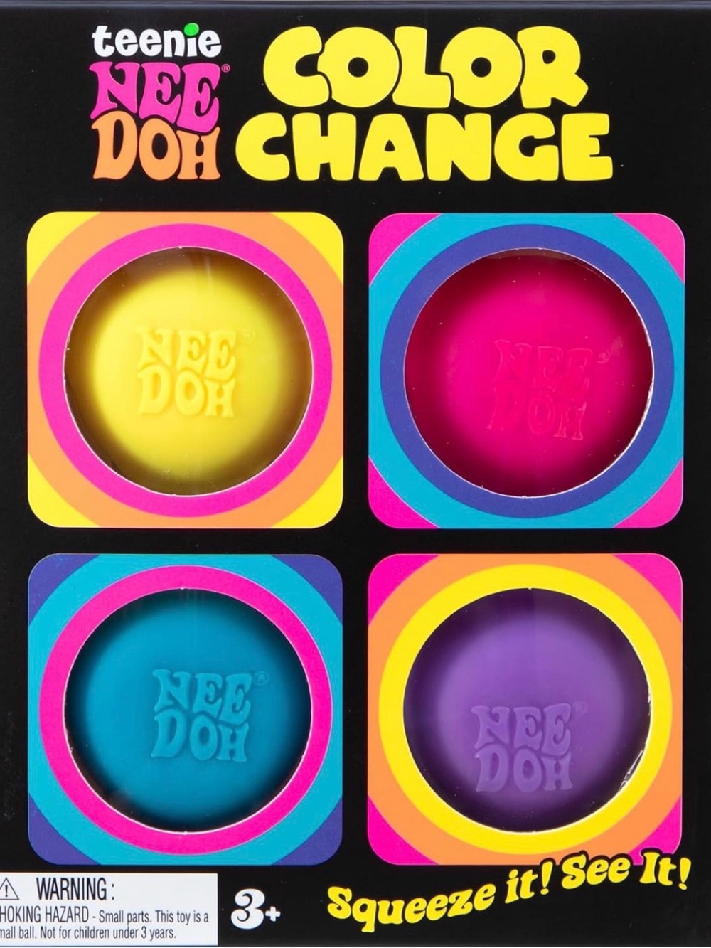 Teenie Nee Doh Color Change Sensory Dough - Yellow, Pink, Blue, Purple